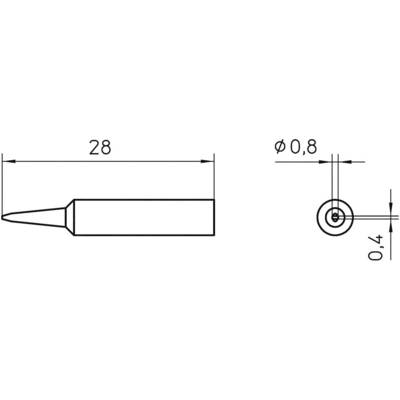 Pákahegy WXP 65-höz, véső, 0,8 mm, Weller XNT H (T0054485999)