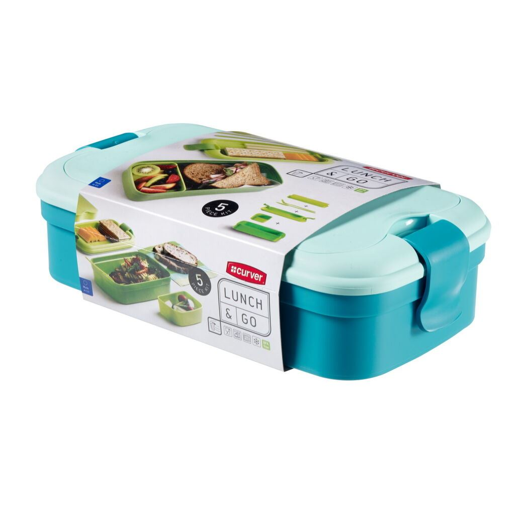 Curver Lunch and Go ételtartó evőeszközzel kék (CZ225053) (CZ225053)