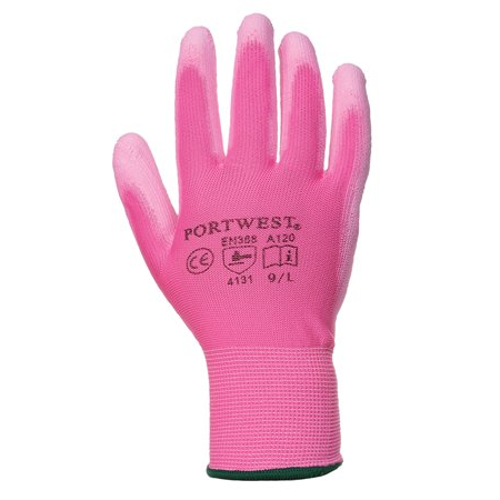 Portwest Szerelőkesztyű tenyéren mártott 7-es méret - Rózsaszín (A120P9RS)