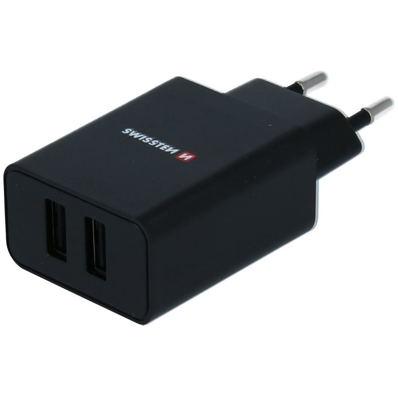 Swissten SMART IC 2.1A töltőfej + 1,2m Lightning MFi kábel - fekete (22056000)