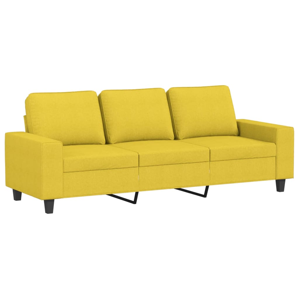 3 személyes világossárga szövet kanapé 180 cm (359404)