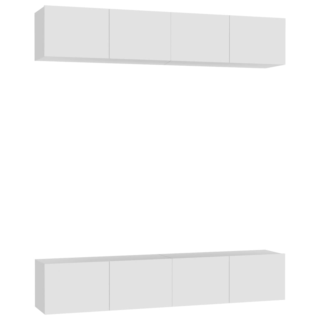 4 db fehér forgácslap TV-szekrény 80 x 30 x 30 cm (3074451)