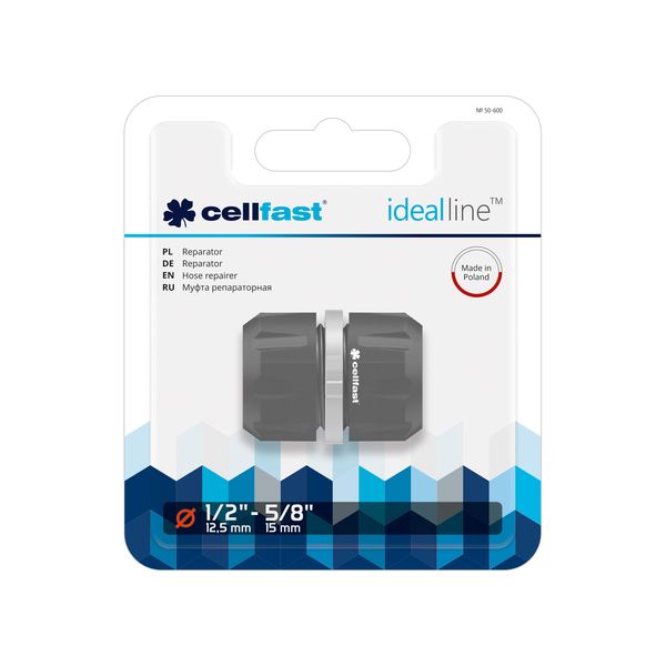 Reparador De Mangueras Ideal, Ø15mm (5/8"), Ø12,5mm (1/2") Cellfast