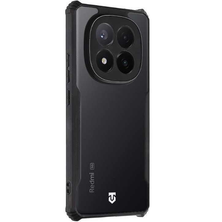 Xiaomi Redmi Note 14 Pro Plus 5G (Global), Szilikon tok, közepesen ütésálló, légpárnás sarok, Tactical Quantum Stealth, átlátszó/fekete (TS12739)