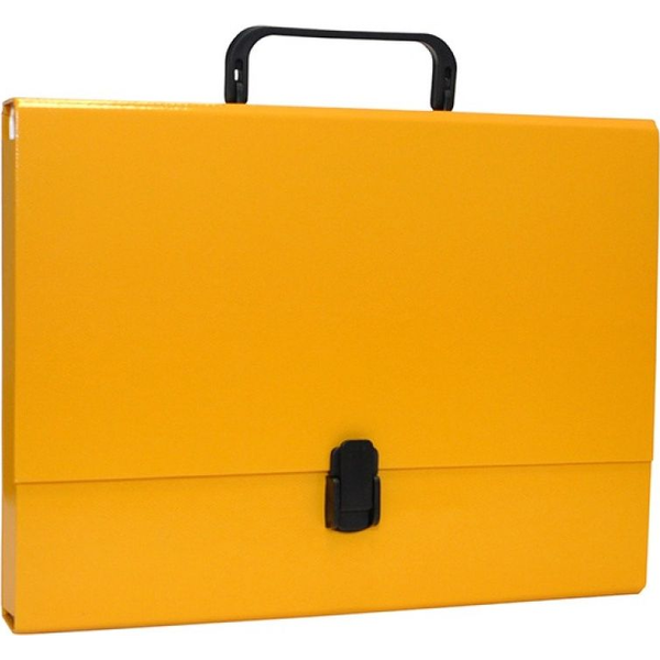  Office Products Teczka-pudełko OFFICE PRODUCTS, PP, A4/5cm, z rączką i zamkiem, żółta
