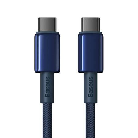 Baseus Tungsten Gold USB-C na USB-C Kabel, 100W, 1m - Modra