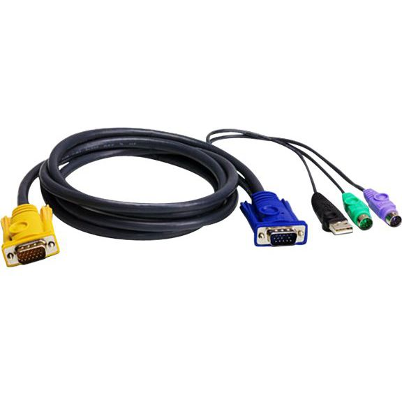 ATEN 2L-5303UP кабел за клавиатура, видео и мишка (KVM) Черен 3 м