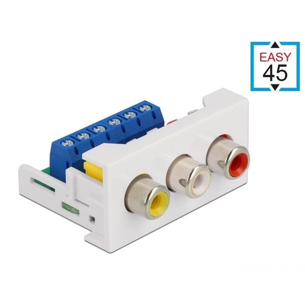 Easy 45 Modul 3 x Cinch Buchse 22,5 x 45 mm