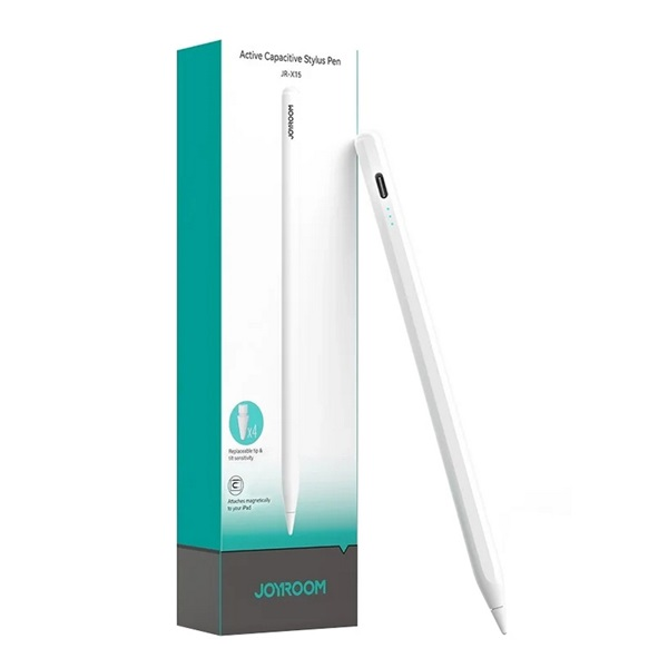 JOYROOM érintő ceruza (aktív, kapacitív + póthegy) FEHÉR Apple Pencil kompatibilis Apple IPAD / IPAD 2 / IPAD (3rd Generation) (JR-X15)