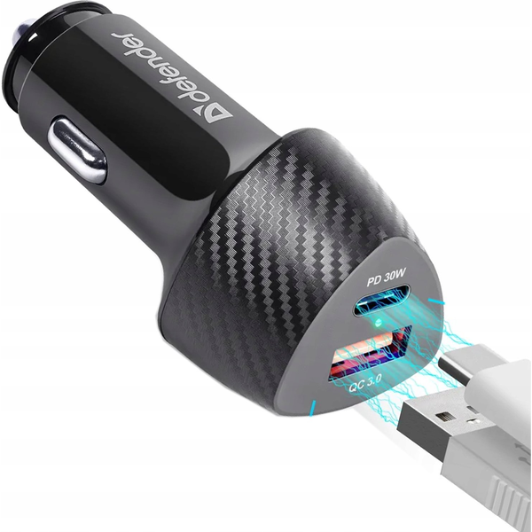 Ładowarka samochodowa Defender UCA-92 USB, USB-C Qc 3.0 Pd 30W