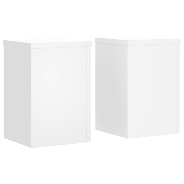 Suporturi de plante, 2 buc., alb, 20x20x30 cm, lemn prelucrat