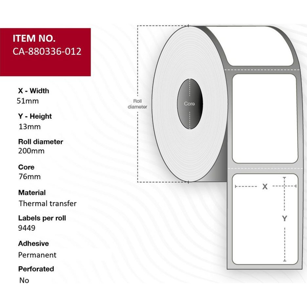 Capture CA-880336-012 print etiket Hvid
