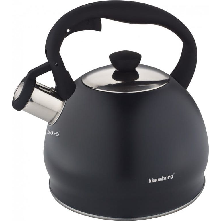 Klausberg Teáskanna Sípszóval 2.0L Fekete Matt KB-7428 (KB-7428)
