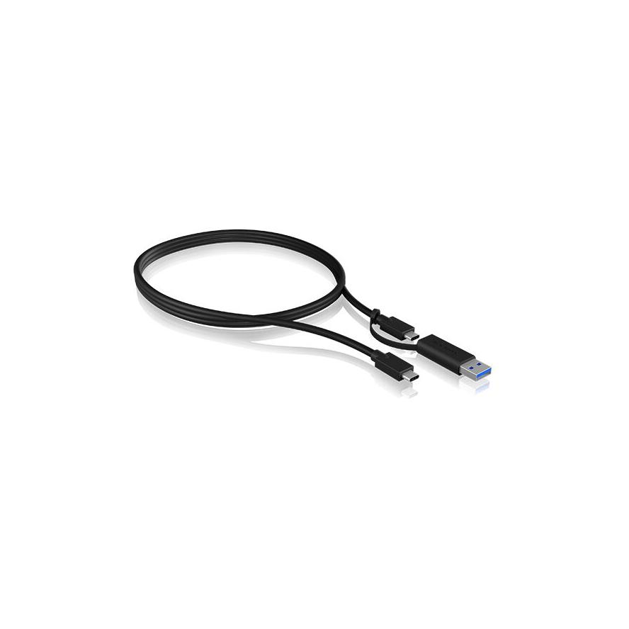 ICY BOX IB-CB031 USB kábel USB 3.2 Gen 2 (3.1 Gen 2) 1 M USB A/USB C USB C Fekete (IB-CB031)