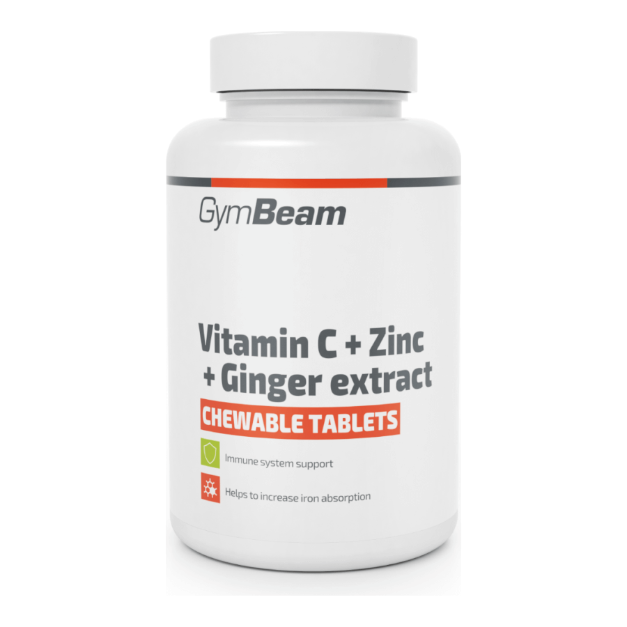 C-vitamin + cink + gyömbérkivonat - 90 rágótabletta - GymBeam (HMLY-36004-1-90tab)