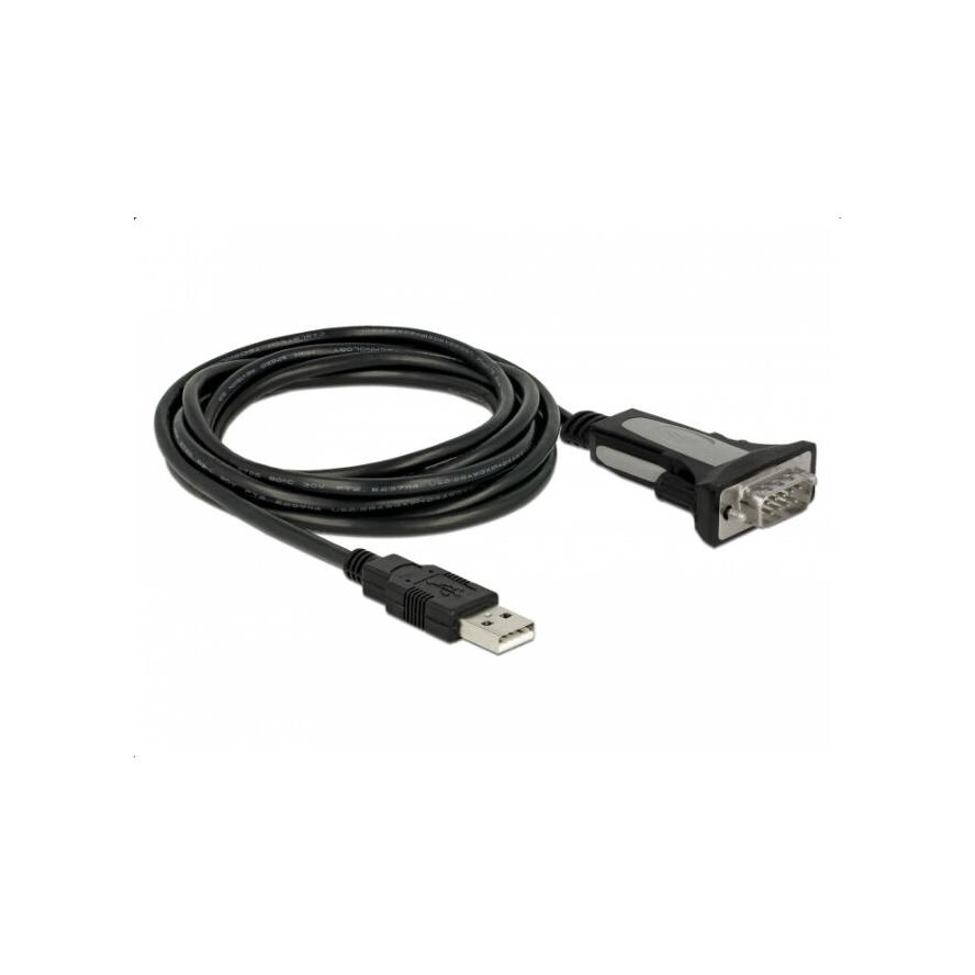 Delock USB-A 2.0 apa - RS-232 DB9 apa Adapter (65962)
