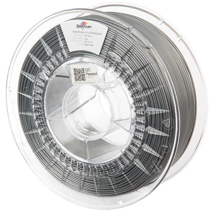 Spectrum 3D nyomtatószál, Premium PLA, 1,75 mm, Silver Star, 1 kg (80015)