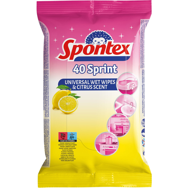 SPONTEX Sprint nedves törlőkendő 40 db