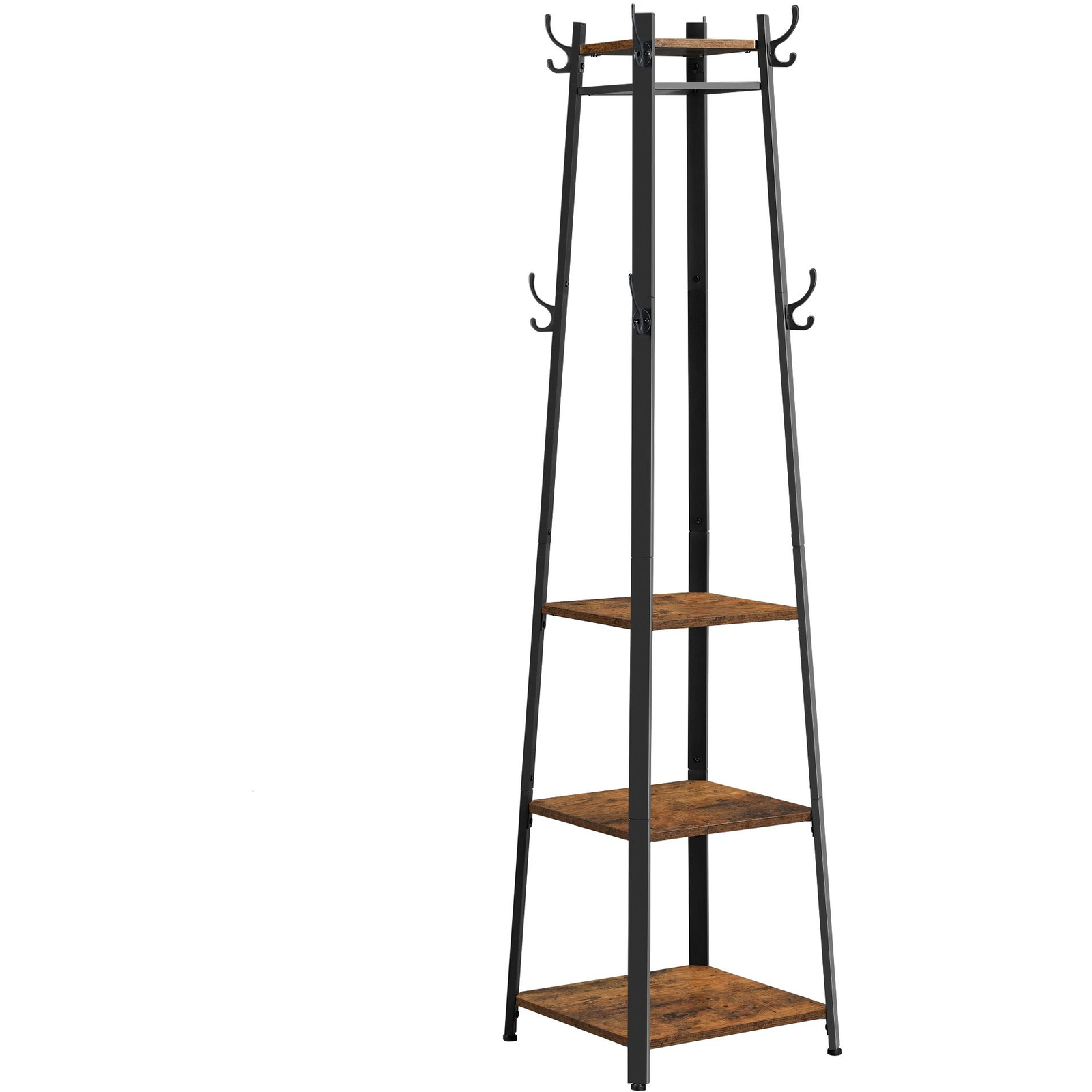 VASAGLE Vintage Polcos ruhatartó állvány, fekete-barna, 45×45×181 cm (81055)