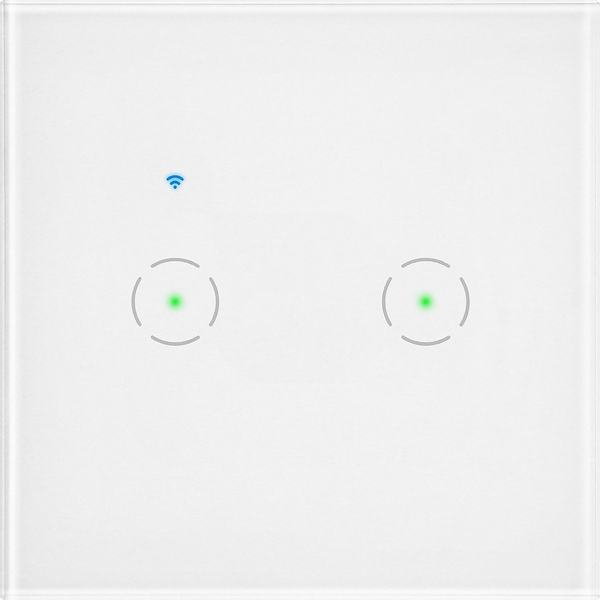 Orno Tuya Smart Home Wi-Fi Duál Süllyesztett Kapcsoló, Fehér