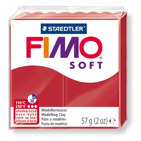 FIMO Soft tepelně vytvrzovací hmota červená sv. 57 g.