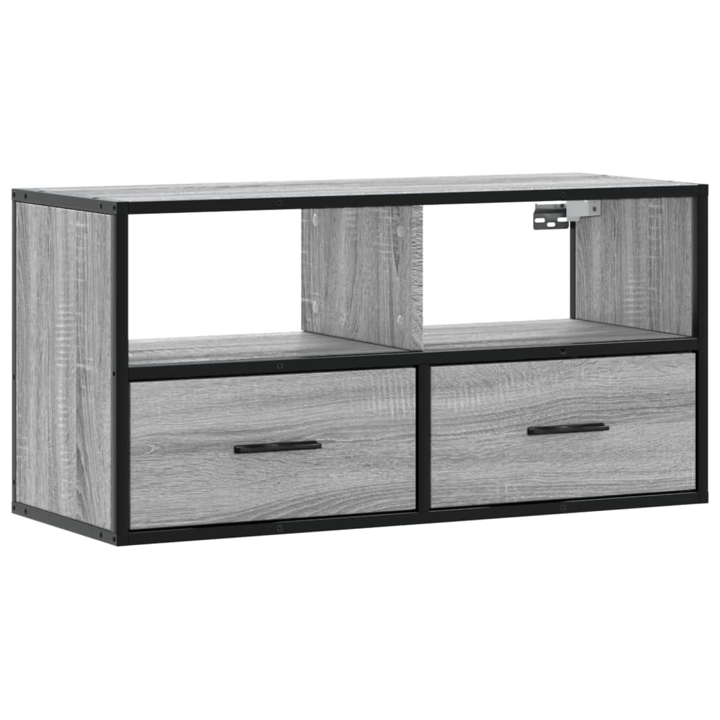 szürke sonoma színű szerelt fa és fém TV-szekrény 80x31x39,5 cm (848922)