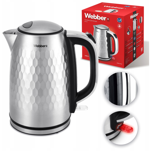 Webber WK-330 електрическа кана 2200W 1,7L неръждаема стомана