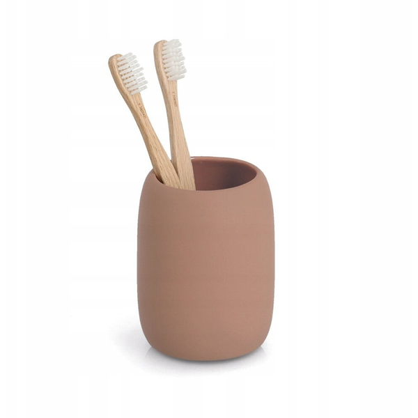 ZELLER kerámia fogkefetartó pohár, mokka 8,4 × 10,8 cm