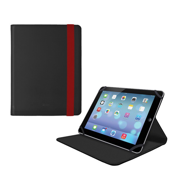 4-OK tok álló, bőr hatású (FLIP, oldalra nyíló, asztali tartó funkció, gumi rögzítés, univerzális, 10.1