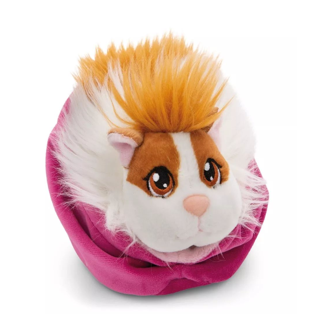 Nici Fehér tengerimalac plüssfigura rózsaszín kosárban 12 cm (61333)