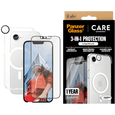PanzerGlass CARE Flagship 3-in-1 Bundle iPhone SE (2025) Átlátszó képernyővédő Apple 1 db