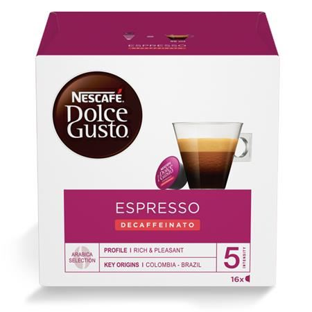 Nescafé "Dolce Gusto Espresso" kávékapszula 16x7g, koffeinmentes (12395752) (nes12395752)