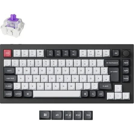 Keychron Q1 HE Bluetooth USB magyar Gateron double-rail magnetic nebula mechanikus billentyűzet fekete (Q1H-M1Z-HU)