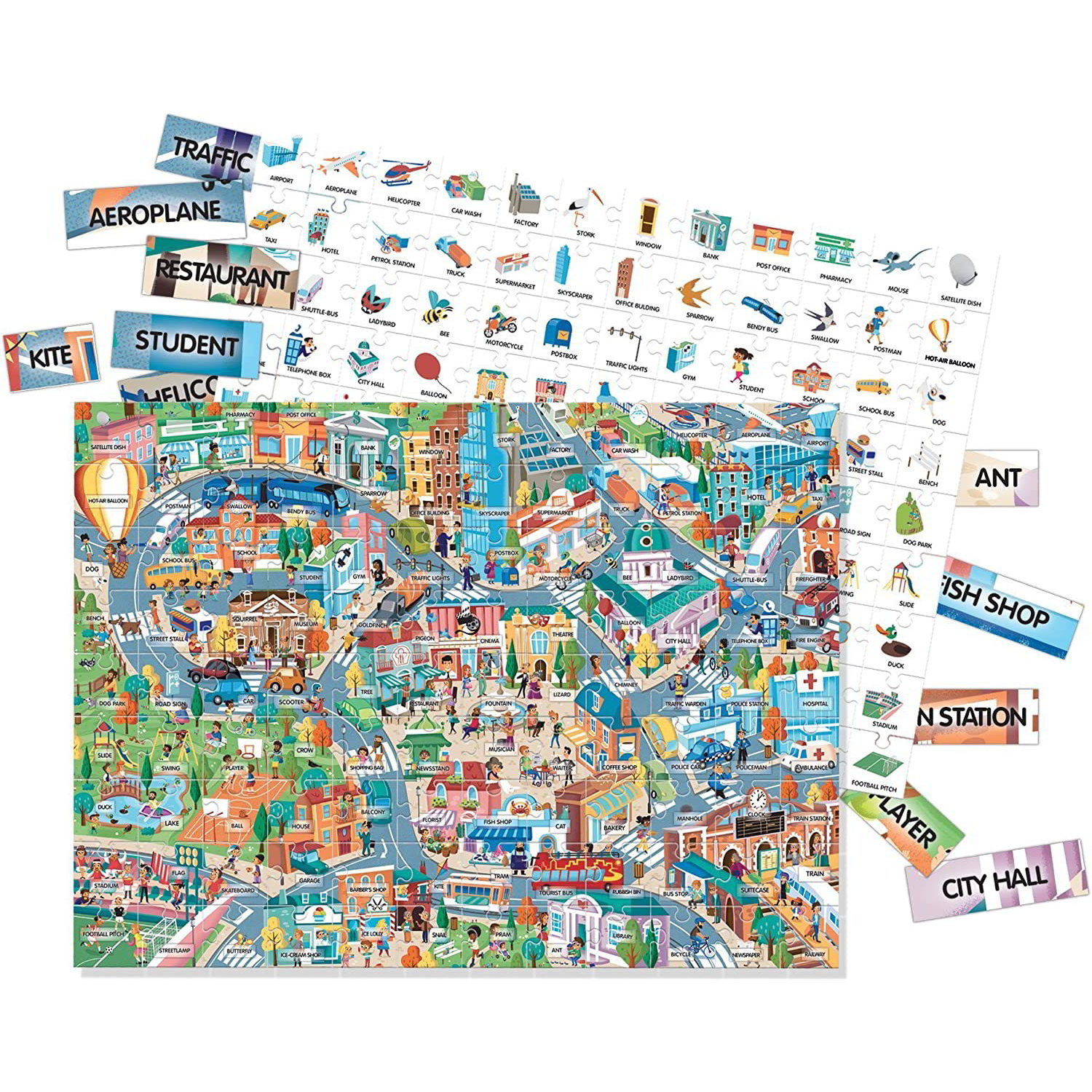 Headu: Tanulj könnyen angolul Város logikai puzzle (IT21000)