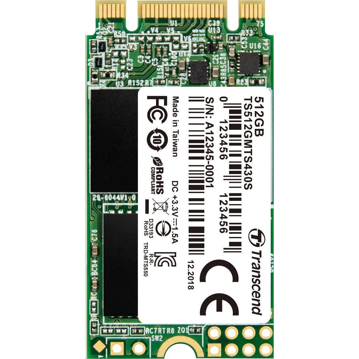 Transcend 430S 512GB M.2 2242 SATA3 SSD (TS512GMTS430S)