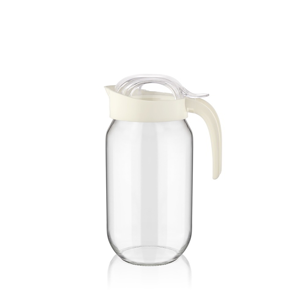 Iris C-00124 Fiore Üveg kancsó 1.0L - Fekete / elefántcsont (C-00124)