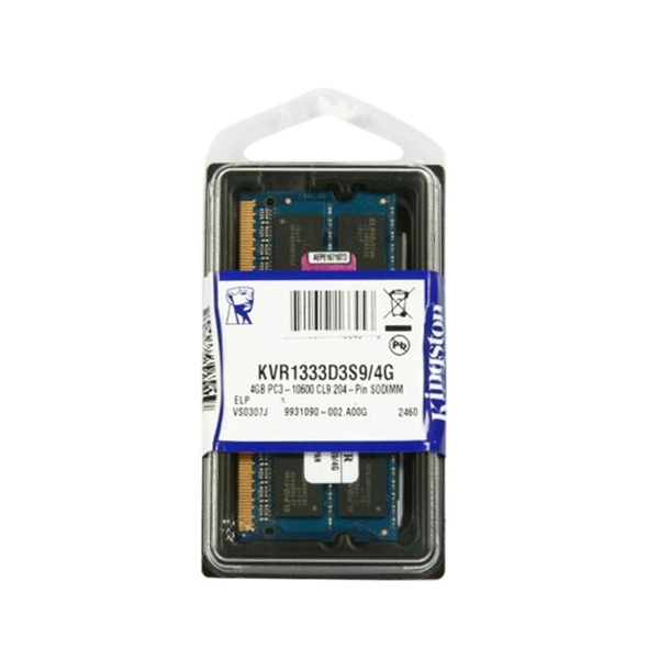 Kingston Technology ValueRAM 4GB 1333MHz DDR3 Non-ECC CL9 SODIMM модул памет 1 x 4 GB