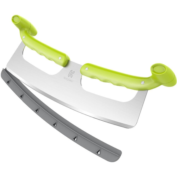 KozyGear Pizzaschneider Mezzaluna mit doppel.Schutzgriff (6KGZ-1001S)