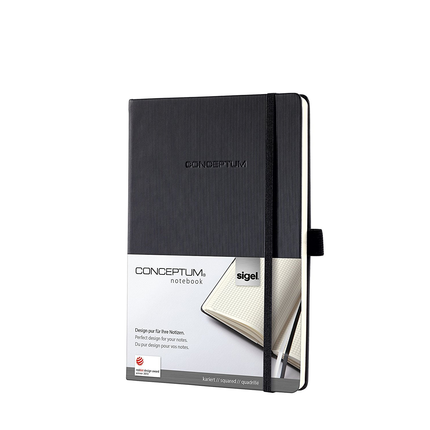 Sigel Conceptum 194 lapos A5 kockás jegyzetfüzet -Fekete (CO121)