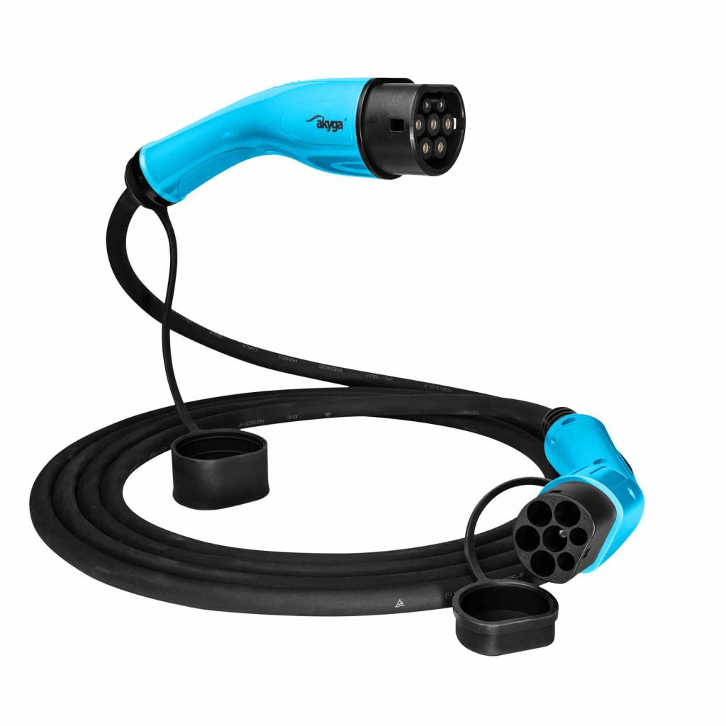 Akyga Type2 / Type2 3-fázisú 32A 22kW kábel 6m elektromos autókhoz (AK-EC-16) (AK-EC-16)