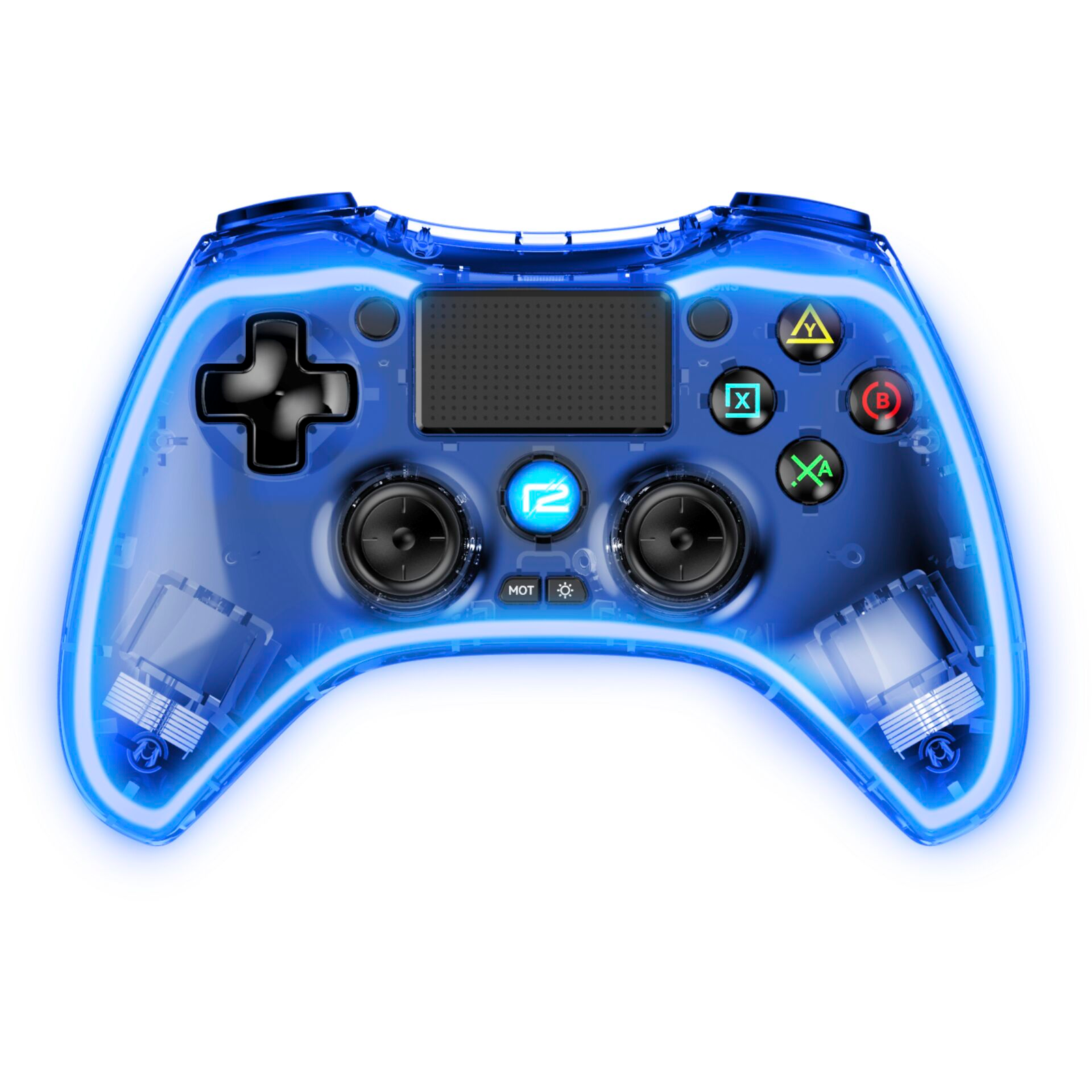 ready2gaming PS4 Pro Pad X LED Edition Kontroller - Szürke/Kék (PC/PS3/PS4/Android) (R2GPS4PROPADXLED)