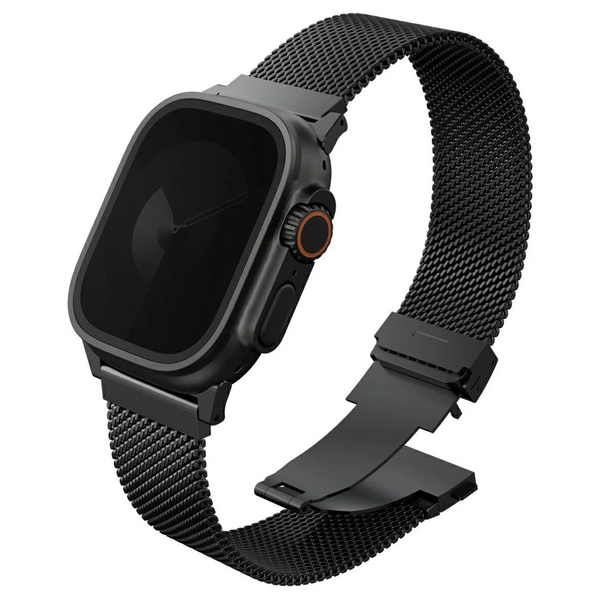 UNIQ Dante Pro Apple Watch készülékhez 49/46/45/44 mm rozsdamentes acél szíj grafit fekete