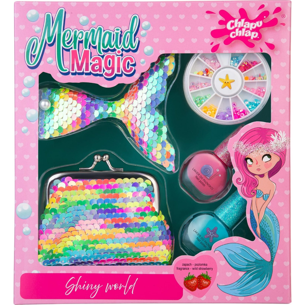 CHLAPU CHLAP Mermaid Magic Zestaw dziecięcy z portmonetką, lakierami do paznokci, spinką do włosów i ozdobami