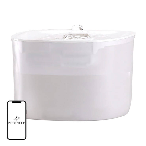 Fantana inteligenta pentru animale Petoneer Fresco EzGo, 2L, WiFi, Bluetooth, 186x191x135mm, alb