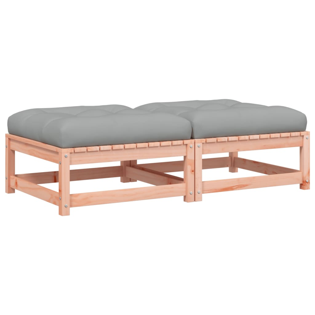 2 db tömör fenyőfa kerti lábzsámoly párnával (838107)