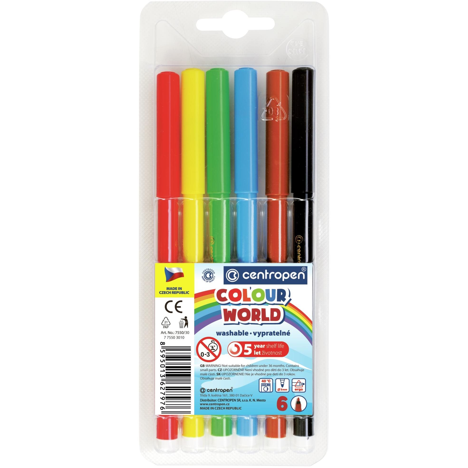 Centropen RED 7550, 6 db a csomagban (8595013627976)