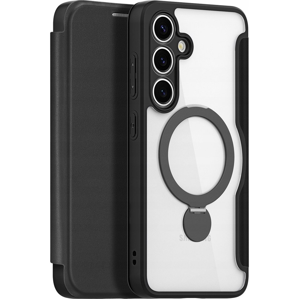 Dux Ducis Samsung S25 Plus Skin X Pro Tok Álló, Bőr Hatású Flip, Magsafe, Fekete (6971824160925)