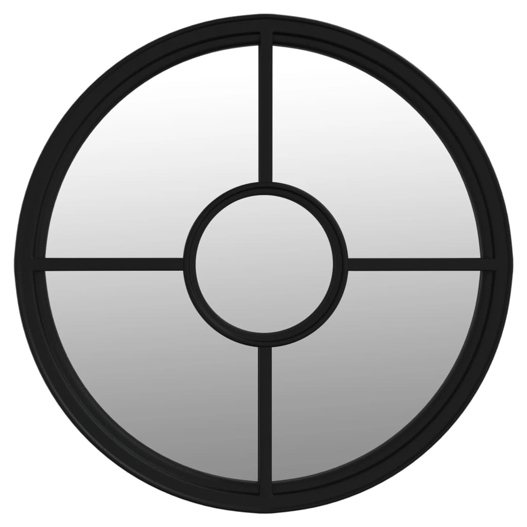 fekete kerek vas kerti tükör kültéri használatra40 x 4 cm (318358)