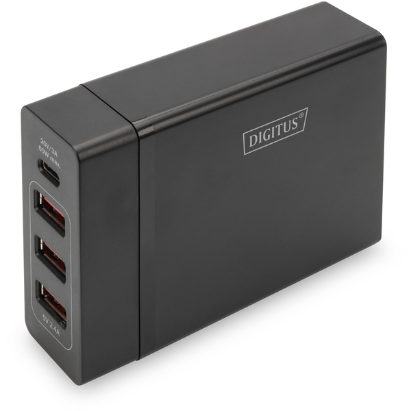 Digitus 4-Port USB Charger, 72W, 1xUSB-C (Power Delivery),