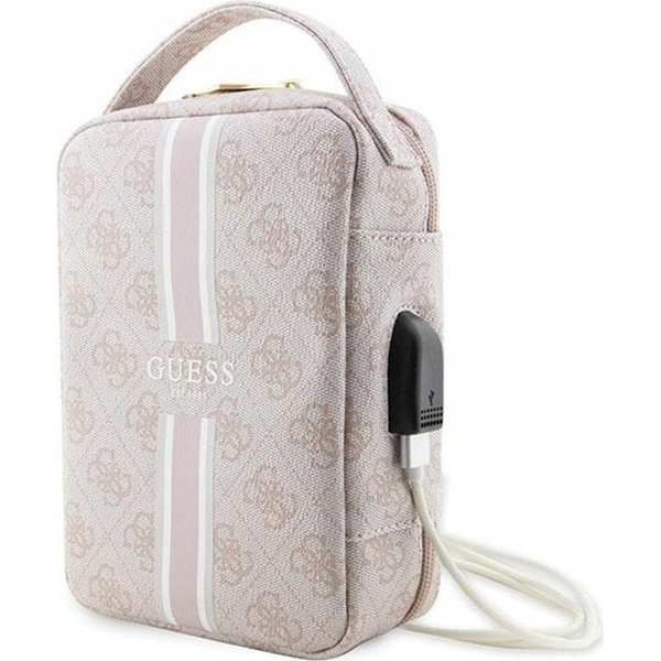 GUESS ORGANIZER TORBA ETUI 4G TISKANE ČRTE ROZA ZA ŠPORT IN KAJ